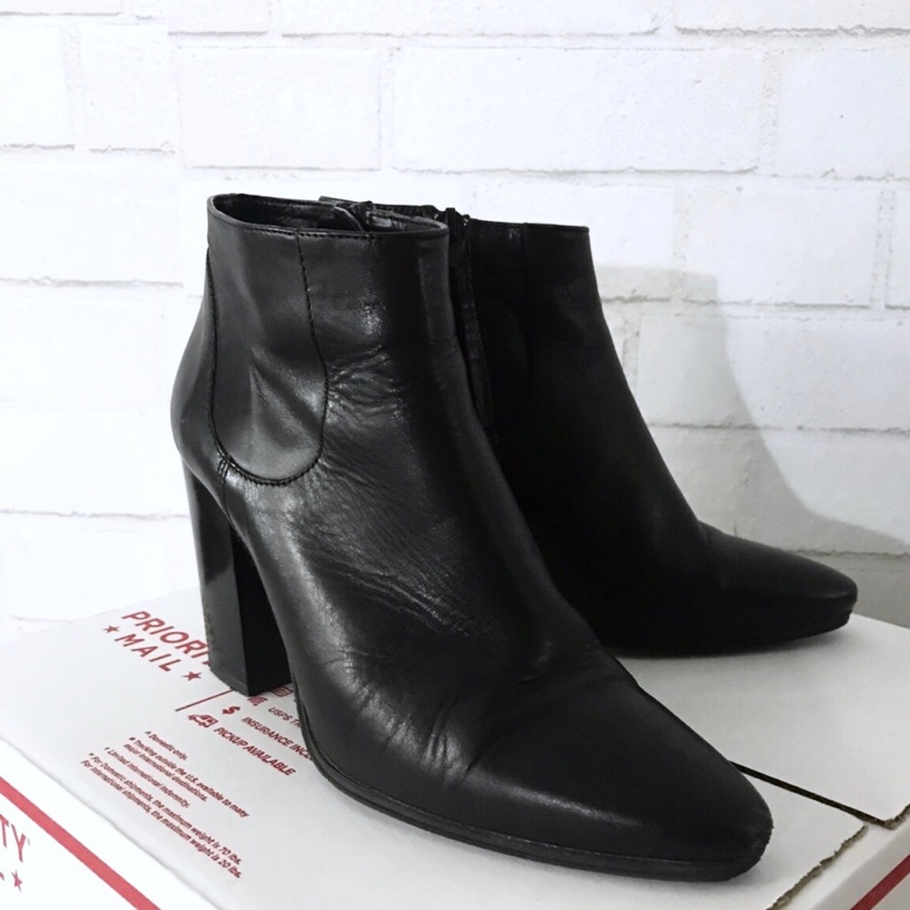 Zara Leather Pointy Booties - size 8